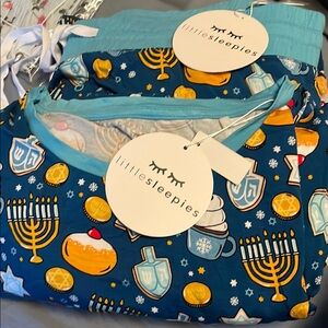 Little Sleepies Blue Hanukkah Women’s L Pajamas